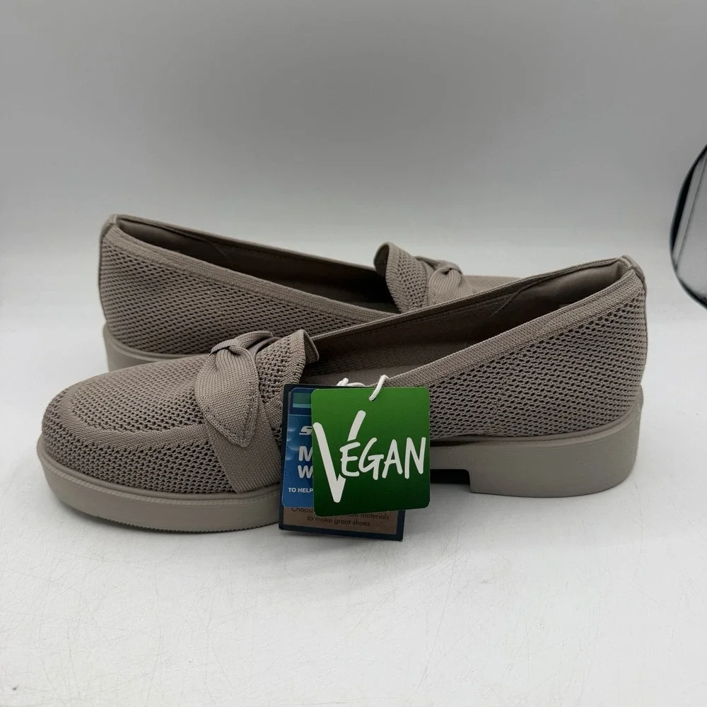 Skechers Cleo Taylor Desire Loafers Womens Sz 10 Taupe Tan Slip On Shoes 159029